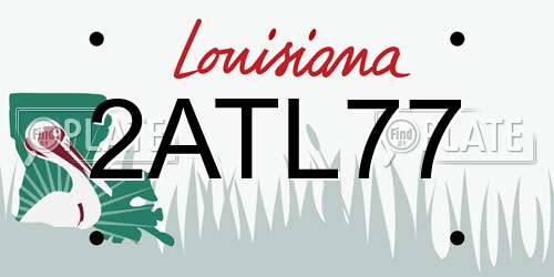 2ATL77 Louisiana License Plate