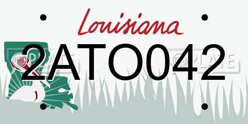 2ATO042 Louisiana License Plate