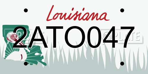 2ATO047 Louisiana License Plate