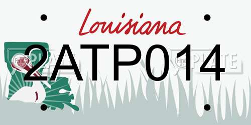 2ATP014 Louisiana License Plate