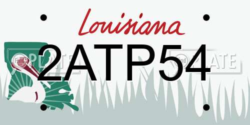 2ATP54 Louisiana License Plate