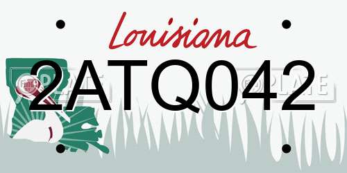 2ATQ042 Louisiana License Plate