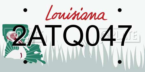 2ATQ047 Louisiana License Plate