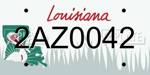 2AZ0042 Louisiana License Plate