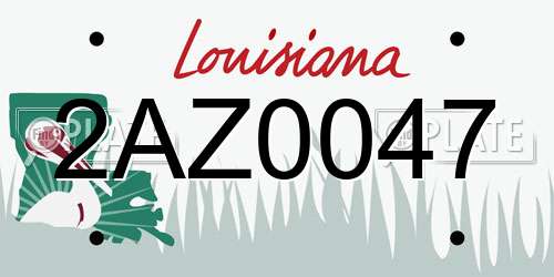 2AZ0047 Louisiana License Plate
