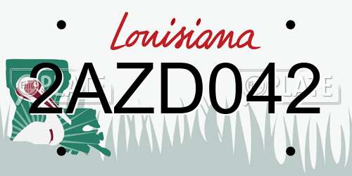 2AZD042 Louisiana License Plate