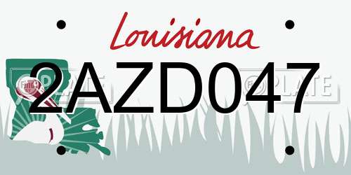 2AZD047 Louisiana License Plate