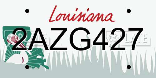 2AZG427 Louisiana License Plate