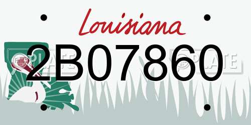 2B07860 Louisiana License Plate