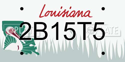 2B15T5 Louisiana License Plate