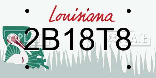 2B18T8 Louisiana License Plate