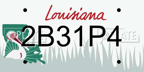 2B31P4 Louisiana License Plate
