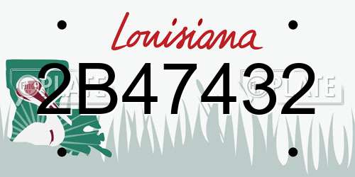 2B47432 Louisiana License Plate
