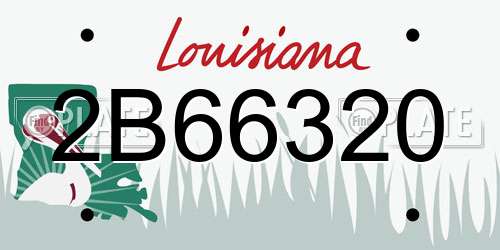 2B66320 Louisiana License Plate
