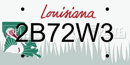 2B72W3 Louisiana License Plate