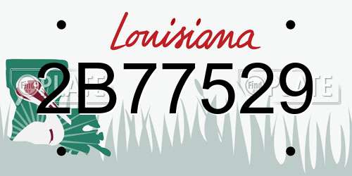 2B77529 Louisiana License Plate