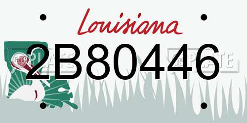 2B80446 Louisiana License Plate