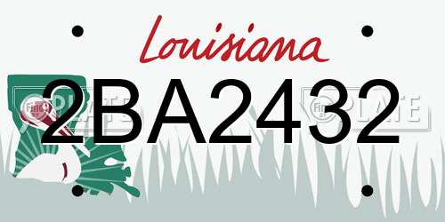 2BA2432 Louisiana License Plate