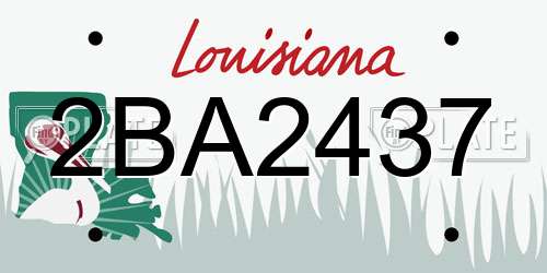 2BA2437 Louisiana License Plate