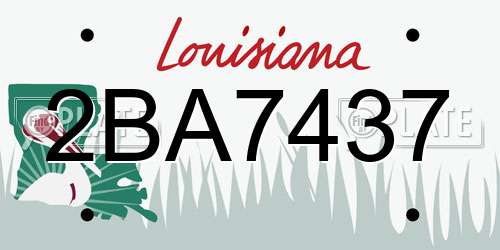 2BA7437 Louisiana License Plate