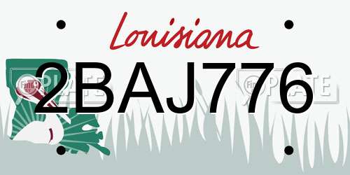 2BAJ776 Louisiana License Plate