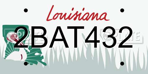 2BAT432 Louisiana License Plate