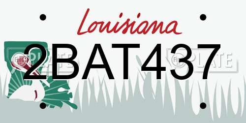 2BAT437 Louisiana License Plate