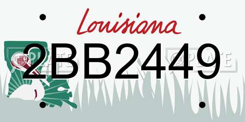 2BB2449 Louisiana License Plate
