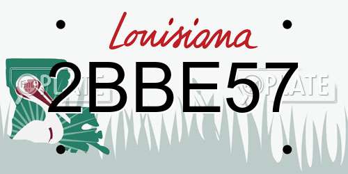 2BBE57 Louisiana License Plate