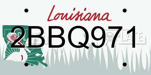2BBQ971 Louisiana License Plate