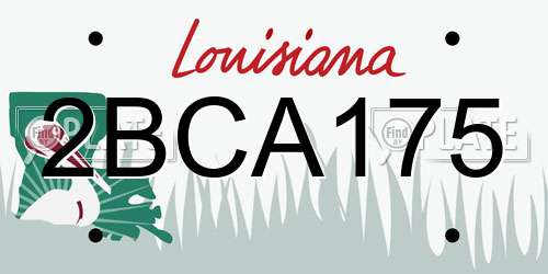 2BCA175 Louisiana License Plate