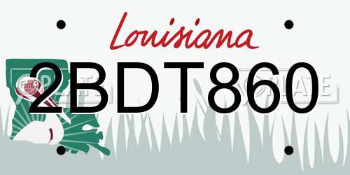 2BDT860 Louisiana License Plate