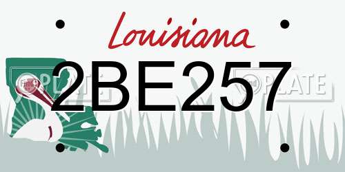 2BE257 Louisiana License Plate