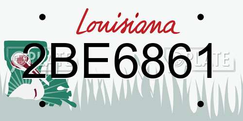 2BE6861 Louisiana License Plate