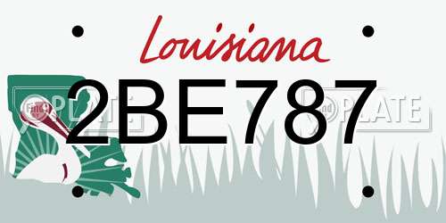 2BE787 Louisiana License Plate