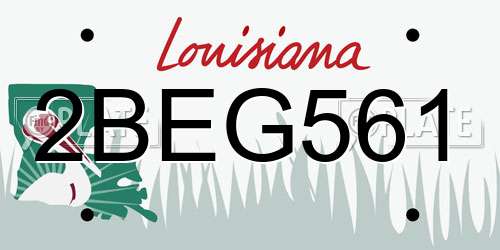 2BEG561 Louisiana License Plate