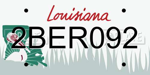 2BER092 Louisiana License Plate