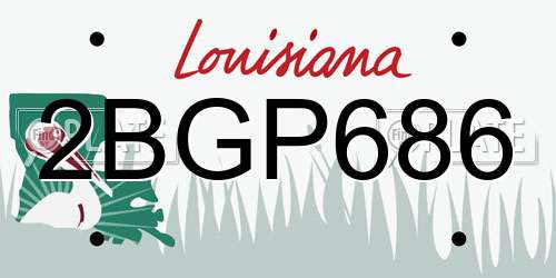2BGP686 Louisiana License Plate