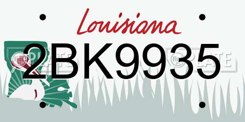 2BK9935 Louisiana License Plate