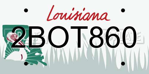 2BOT860 Louisiana License Plate