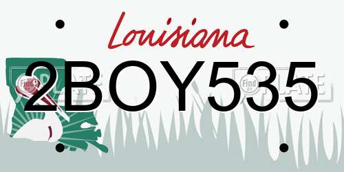 2BOY535 Louisiana License Plate