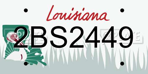 2BS2449 Louisiana License Plate