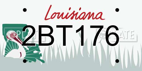 2BT176 Louisiana License Plate