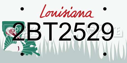 2BT2529 Louisiana License Plate