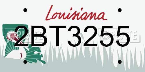 2BT3255 Louisiana License Plate