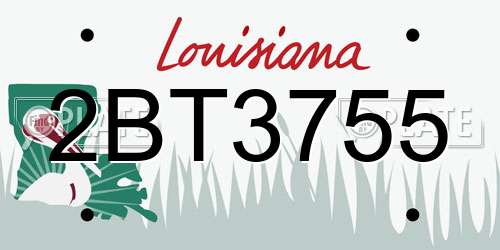 2BT3755 Louisiana License Plate