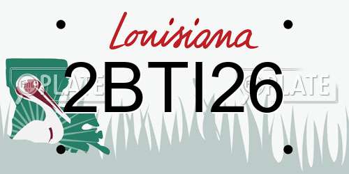 2BTI26 Louisiana License Plate