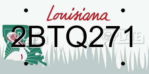 2BTQ271 Louisiana License Plate