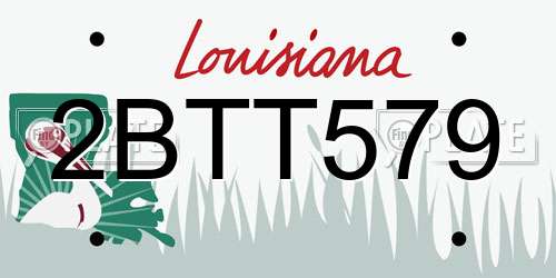 2BTT579 Louisiana License Plate