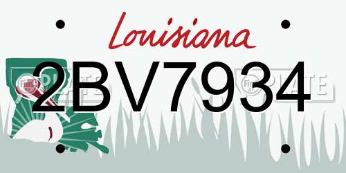 2BV7934 Louisiana License Plate